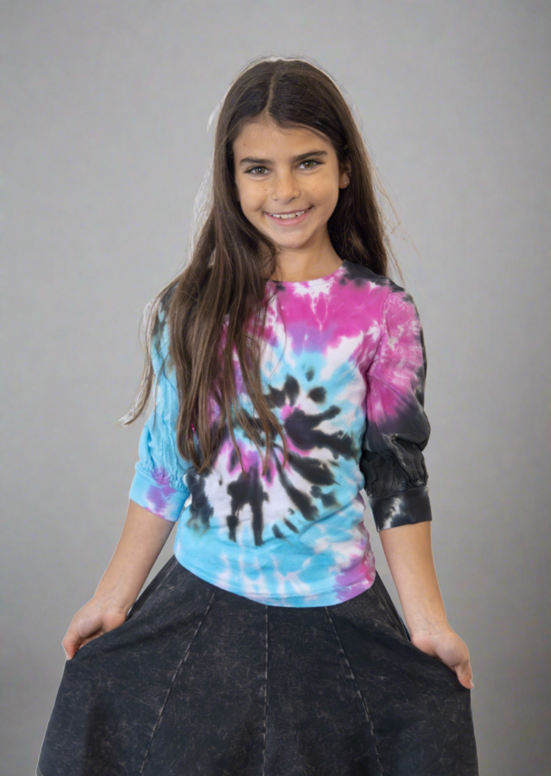 Kids Hardtail 3 4 Tie Dye Bubble Sleeve Alist100 kids-hardtail-3-4-tie-dye-bubble-sleeve-alist100
